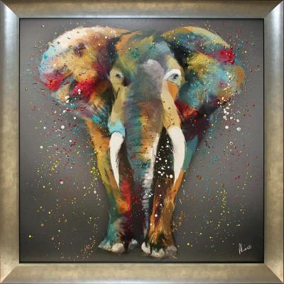 Large Abstract Elephant Liquid Art
